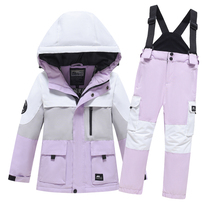 New Products Children Ski Suit Boys Girls Ski Pants Waterproof Windproof Thickened Warm Outdoor Two Sets