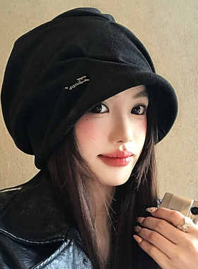 褶皱字母大头围鸭舌堆堆帽子女