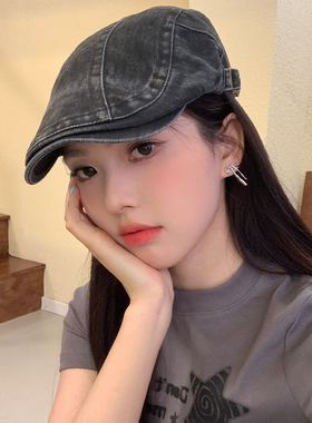 美式复古牛仔前进帽女夏薄款水洗