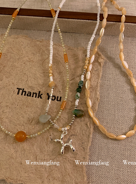 贝壳串珠项链配饰女款2025新款