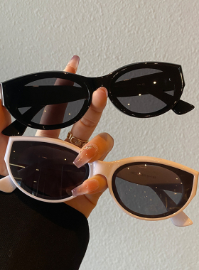 韩系白色全款猫眼墨镜女2025年春