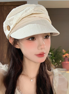 日系褶皱薄款马术帽女2026新款