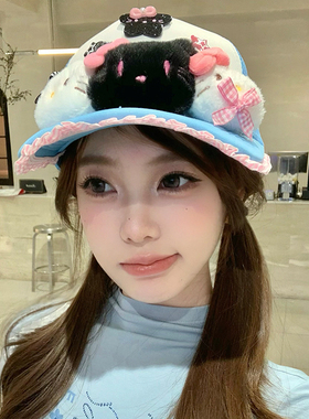 可爱kitty猫蓝色棒球帽女2026年