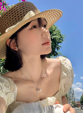 法式蝴蝶结镂空礼帽女夏季海边