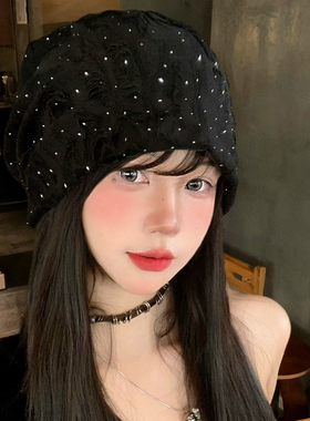 破洞做旧废土风堆堆帽女秋季复古