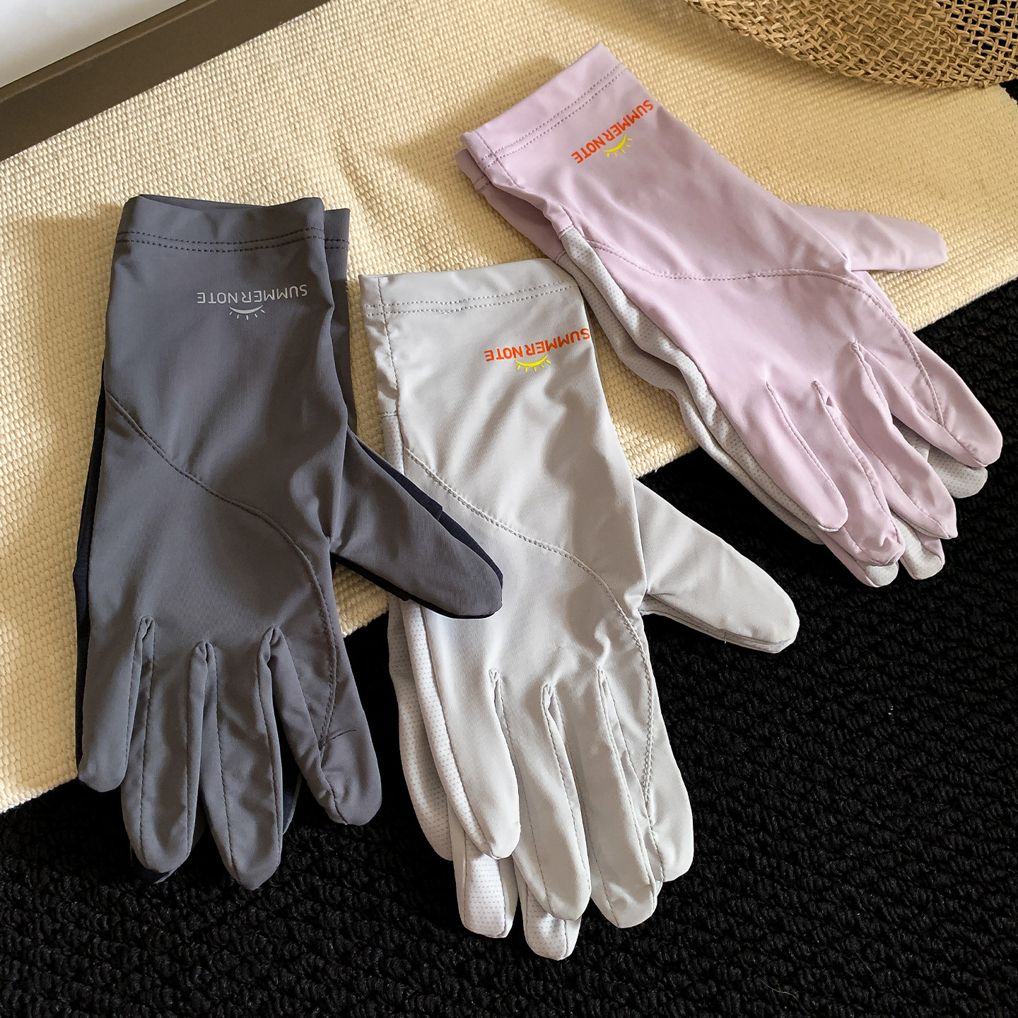 Summer electric car driving ice silk sun protection gloves for women riding sunshade touch screen anti-UV thin and breathable