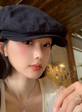 简约刺绣大头围前进帽女春秋季