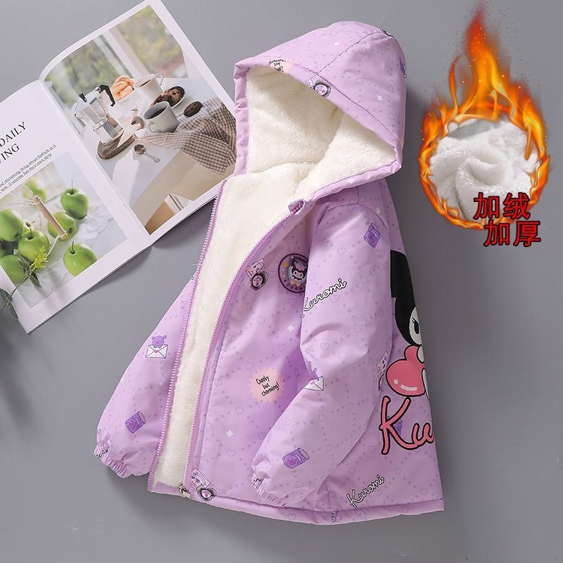 女童棉服库洛米新款2025加绒洋气加厚外套中小童女孩冬装二棉风衣,淘宝优惠券,粉丝福利购,淘宝优惠卷