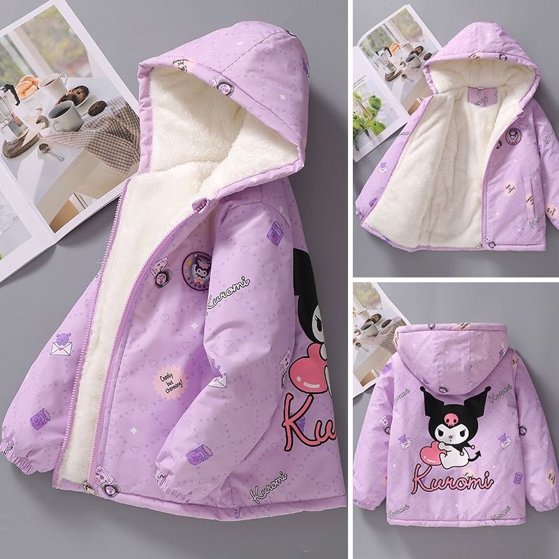 女童棉服库洛米新款2025加绒洋气加厚外套中小童女孩冬装二棉风衣,淘宝优惠券,粉丝福利购,淘宝优惠卷