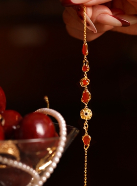 Springmount炽红随形红玛瑙手链
