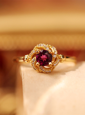 玫瑰心云纯银戒指薾曼原创