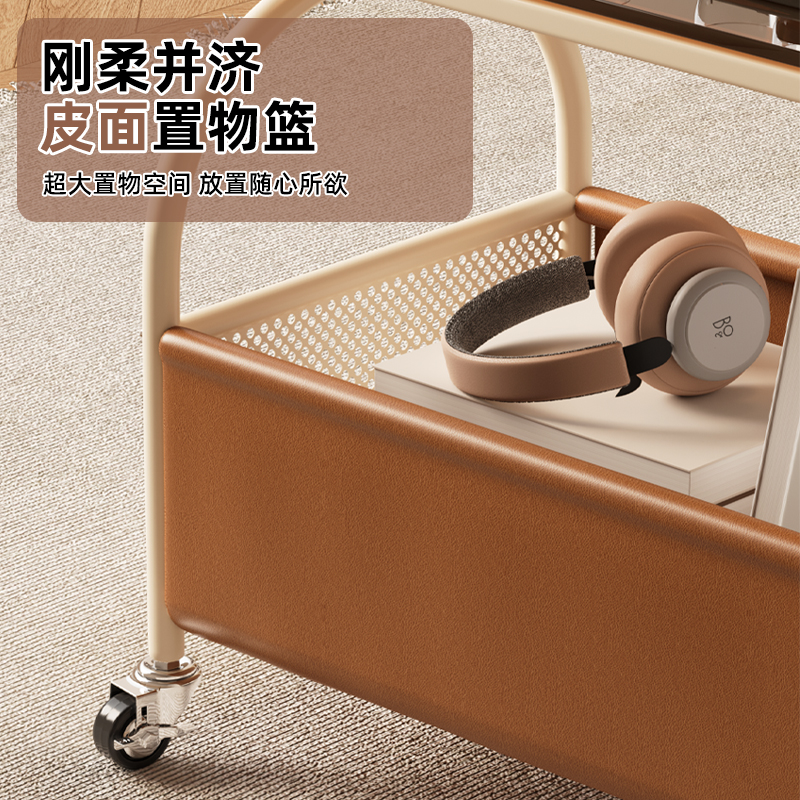 边几可移动小桌子客厅家用侧边柜零食推车餐车收纳沙发储物置物架 - 图2