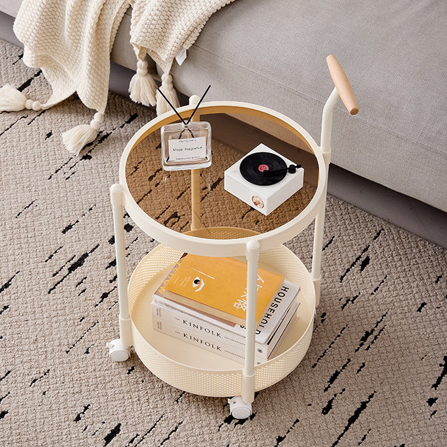 Living room sofa storage rack movable coffee table storage rack