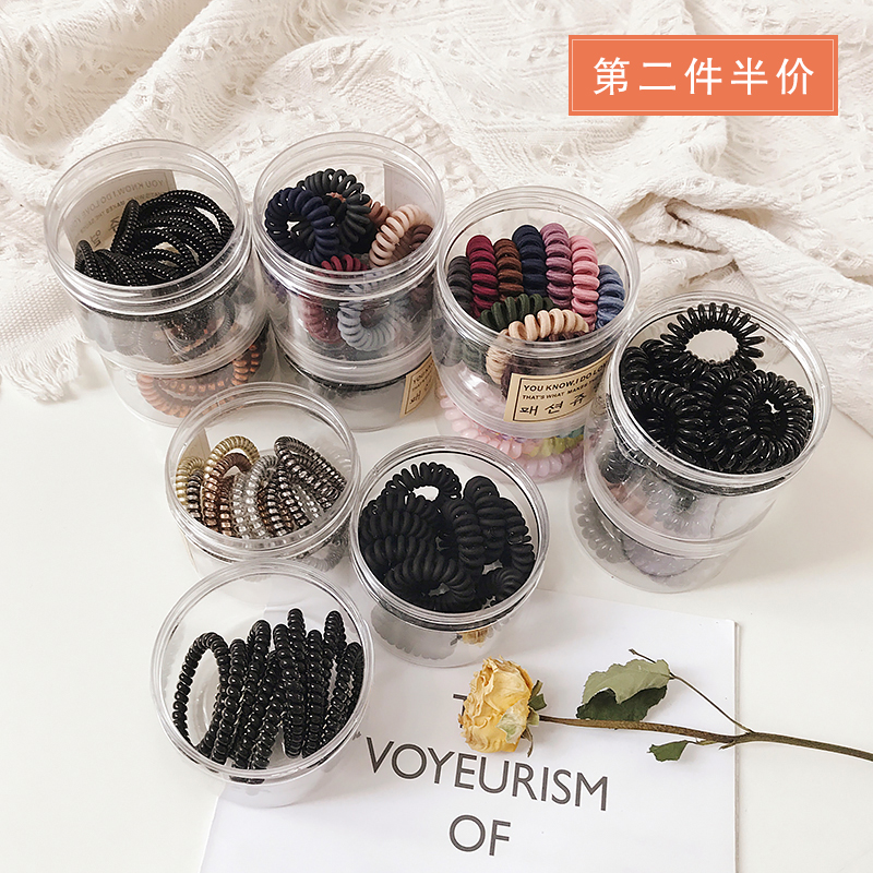 电话线发圈扎头发网红大人无痕头绳韩国小清新发绳少女橡皮筋小号 电话线发圈扎头发网红大人无痕头绳韩国小清新发绳少女橡皮筋小号