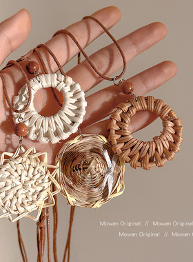 波西米亚民族风藤草编织项链