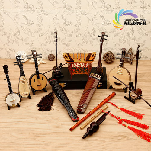 古筝模型摆件古琴琵琶中阮二胡竹笛民乐模型摆件相框中国特色礼物 - 图1