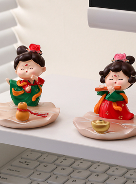 唐仕女手机支架桌面可爱创意摆件