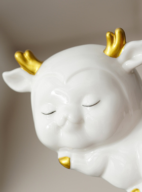 小鹿摆设创意内车一路平安装饰办公桌车载中控台可爱汽车摆件饰品