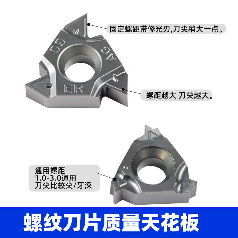 数控内外螺纹刀片不锈钢钢件刀粒公制11/16IR/ER英制管螺纹牙刀头 - 图0