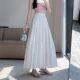 ສິ້ນ skirt cake ສໍາລັບແມ່ຍິງ 2025 summer ໃຫມ່ temperament ແອວສູງ slim pear-shaped ຮູບ A-line ຍາວ skirt ສີຂາວ