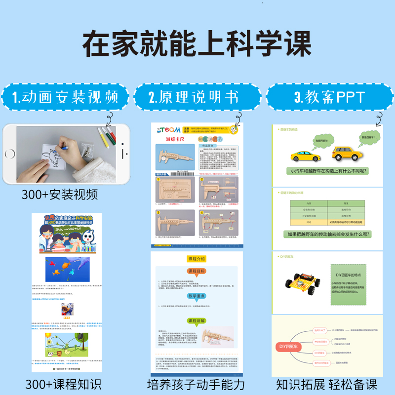 科技小制作太阳能车月球车儿童发明科学实验模型DIY材料包小学生 - 图1