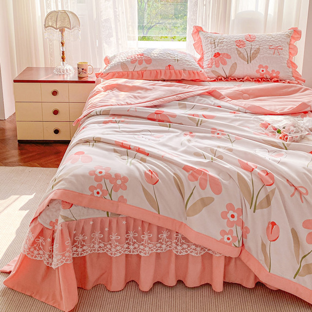 Spring and summer bed cover summer cool quilt four-piece air conditioning thin quilt