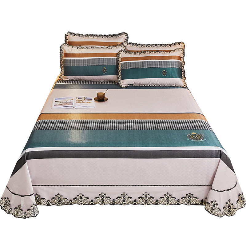 夏天凉席冰丝席三件套可水洗机洗可折叠1.8m床单式空调软席子夏季,淘宝优惠券,粉丝福利购,淘宝优惠卷