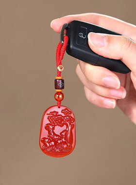 祥安灵阁羊财满贯吊坠2026年本命年属马人生肖马红玛瑙吉祥物男女