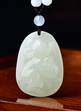 淘运鼠运福来吉贵宏和田玉吊坠属猴人2025年吉祥物男女生肖猴挂件