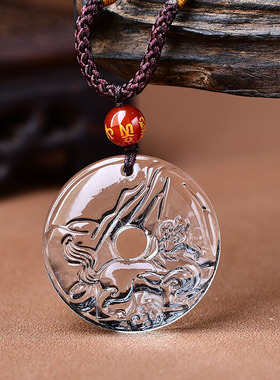 淘运开阁白泽封侯吉鸿吊坠白水晶2026年属蛇吉祥物生肖蛇男女佩戴