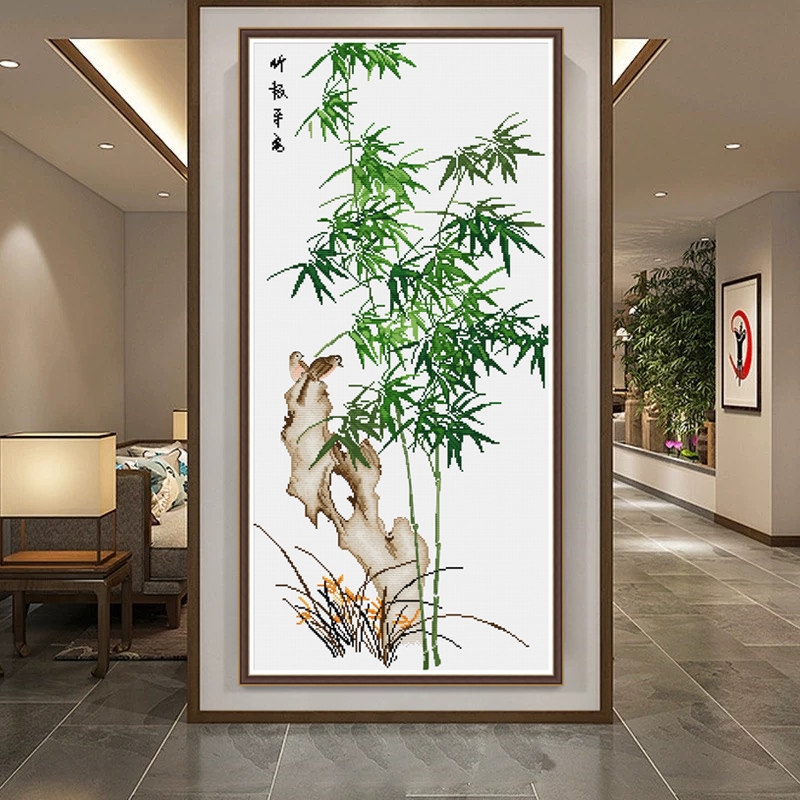竹报平安十字绣春天2026年新款线秀客厅中式现代简约大气手工刺绣,淘宝优惠券,粉丝福利购,淘宝优惠卷