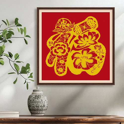 春天十字绣2026新款线绣福字窗花小幅简单客厅餐厅卧室手工自己绣 - 图2