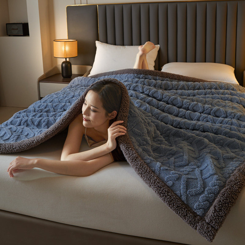 高端加厚AB双面羊羔绒塔芙绒提花毛毯软绵绵保暖绒毯子冬季防静电,淘宝优惠券,粉丝福利购,淘宝优惠卷