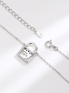 925纯银小锁吊坠网红包包项链女