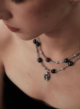 PEARLONA危险花园黑灰满天星巴洛克珍珠毛衣链项链刘忻马嘉祺同款