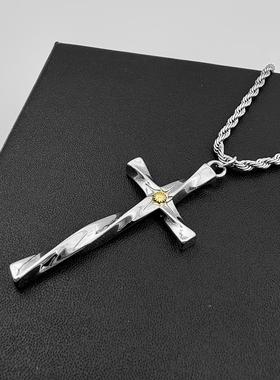 WHYBLUE 小众设计感星芒十字架吊坠项链男女款潮酷中性简约风百搭