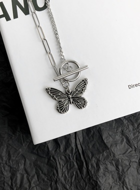 whyblue韩国复古女吊坠锁骨链