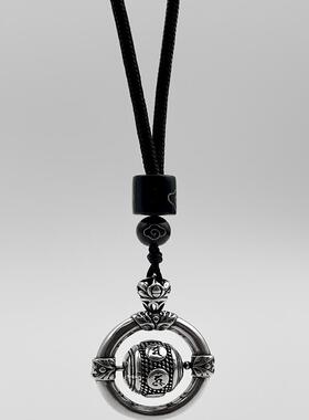 WHYBlUE复古做旧六字真言项链男