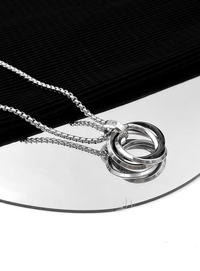 whyblue合金方珠链长款项链