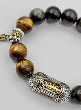 WHYBLUE原创金刚杵黑曜石手串