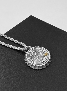 WHYBLUE原创印第安啤酒瓶盖项链