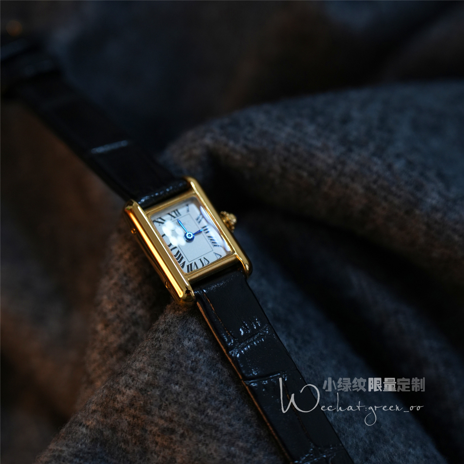 自制中古古董mini方形手表 vintage经典16mm直径石英坦克女士腕表 - 图1