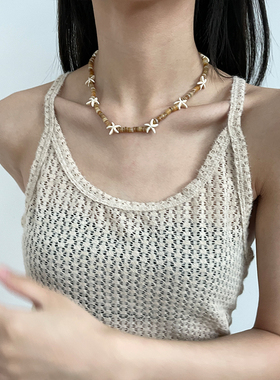 复古度假风海星串珠锁骨链