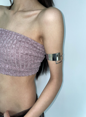 简约辣妹可调节银色臂环