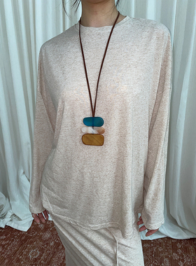 文艺复古水墨晕染长款项链