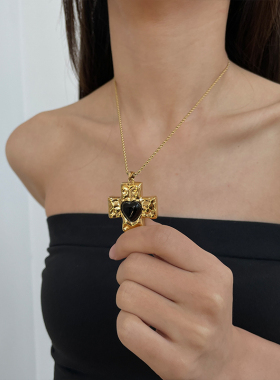 欧美风高级感十字架项链