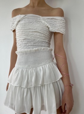 粉色玫瑰花多层绑带锁骨链