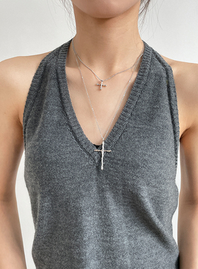 欧美简约十字架叠戴项链