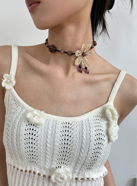 复古新中式花朵串珠项链