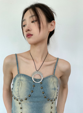 极简个性帅气大圆圈项链